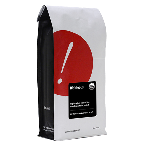 Righteous (Organic) 12 oz - Roasted Coffee for Everyday Home Brewing