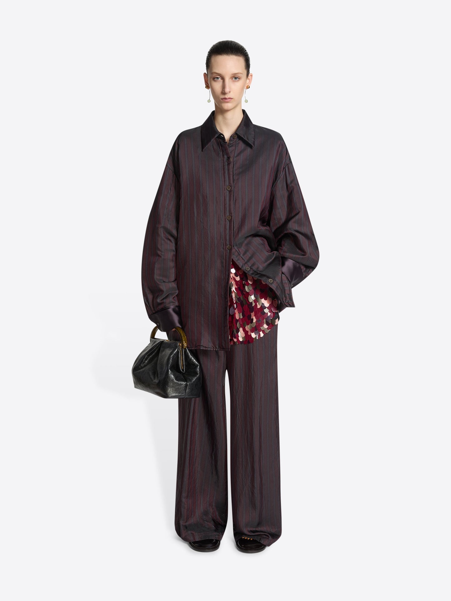 Pleated Leather Bag