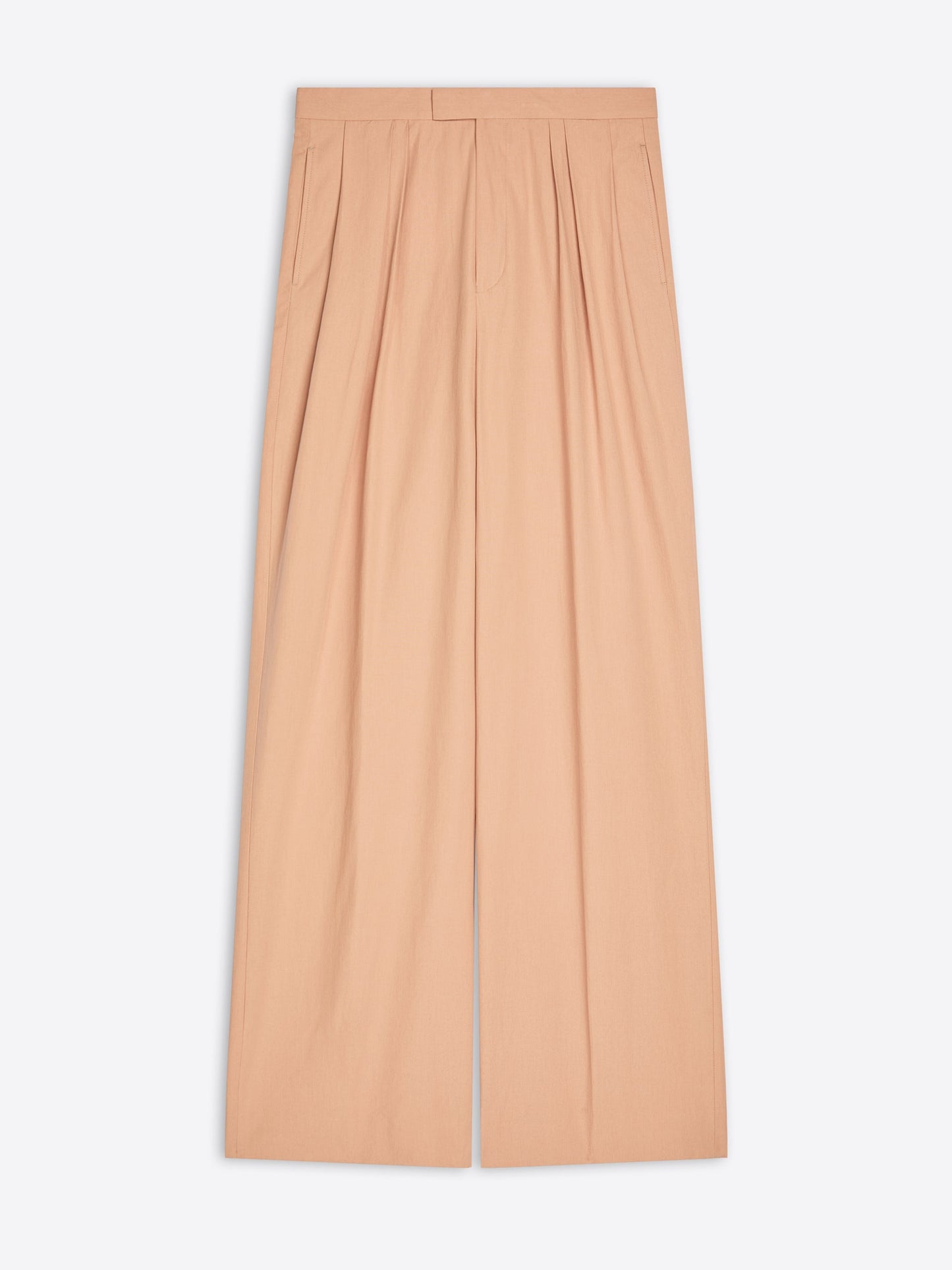 Pleated Cotton Poplin Pants