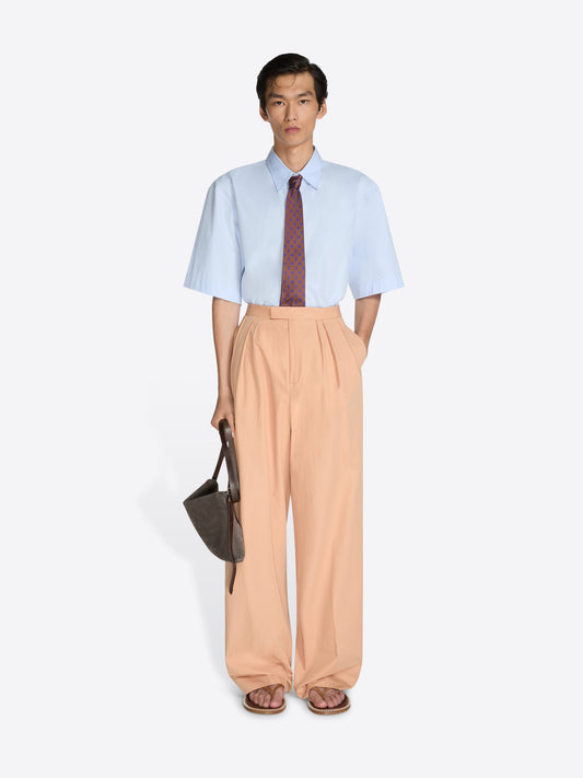 Pleated Cotton Poplin Pants