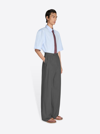 Pleated Cotton Poplin Pants