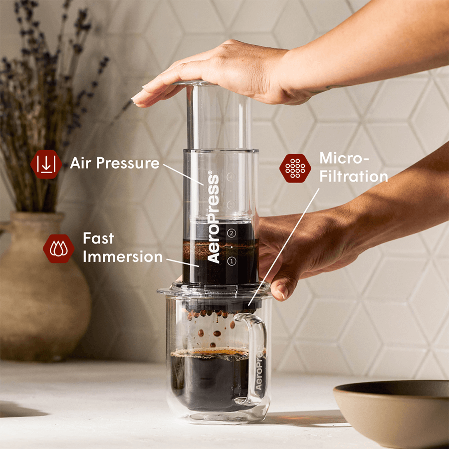 AeroPress Coffee Maker - Clear and Colors - Coffee Press for Smooth Everyday Brewing