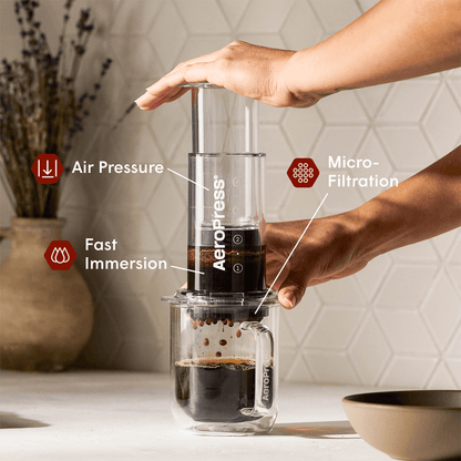 AeroPress Coffee Maker - Clear and Colors - Coffee Press for Smooth Everyday Brewing