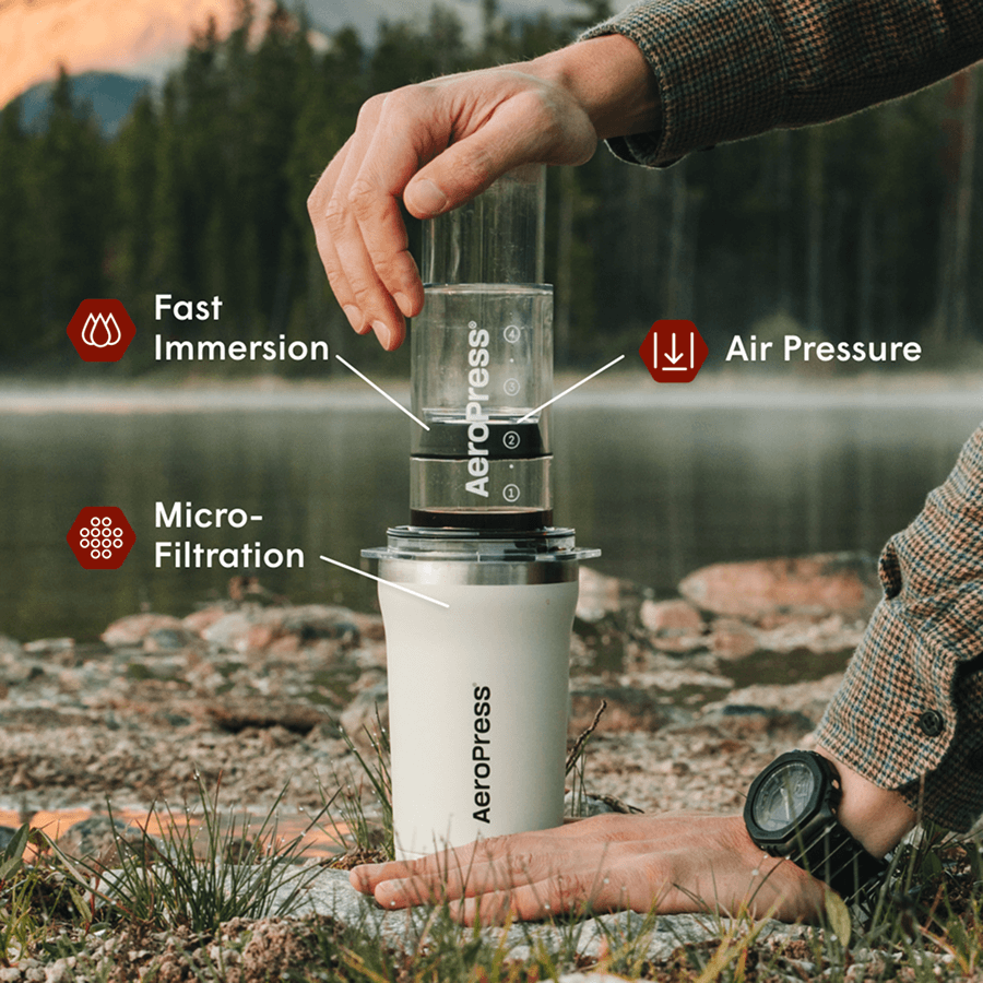 AeroPress Coffee Maker - Go Plus - Coffee Press for Smooth Everyday Brewing