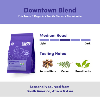 Downtown Blend Organic and Fair Trade - Roasted Coffee for Everyday Home Brewing
