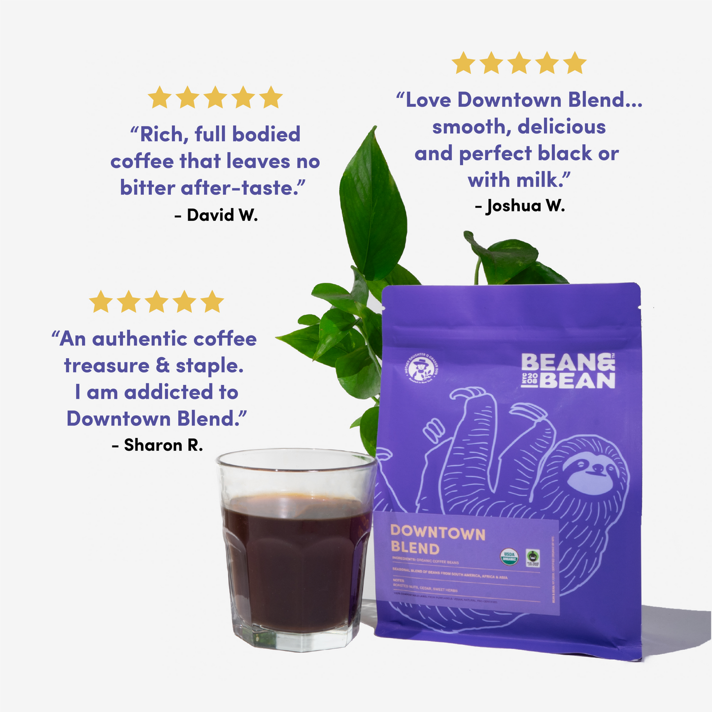 Downtown Blend Organic and Fair Trade - Roasted Coffee for Everyday Home Brewing