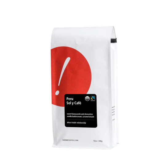 Peru Sol Y Cafe Fairtrade Organic 12 oz - Roasted Coffee for Everyday Home Brewing