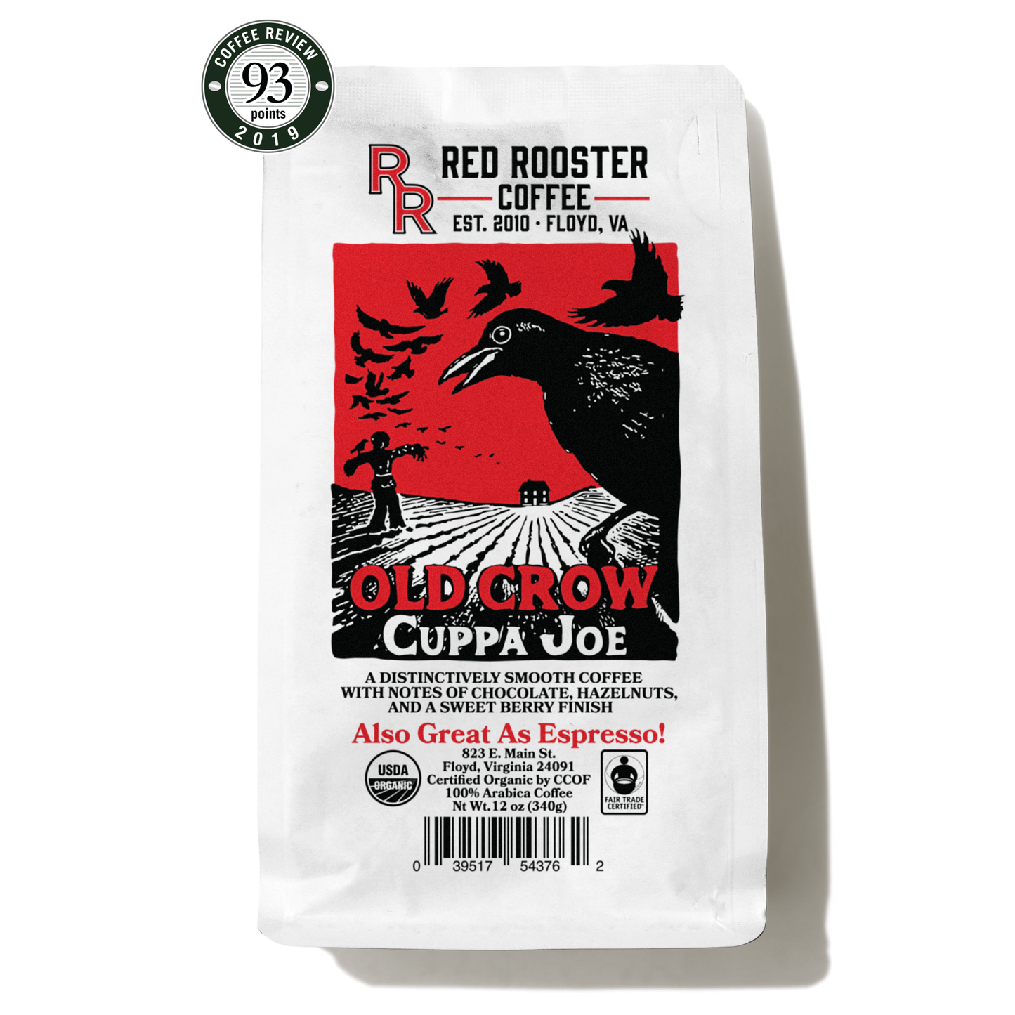 Organic Old Crow Cuppa Joe - Roasted Coffee for Everyday Home Brewing