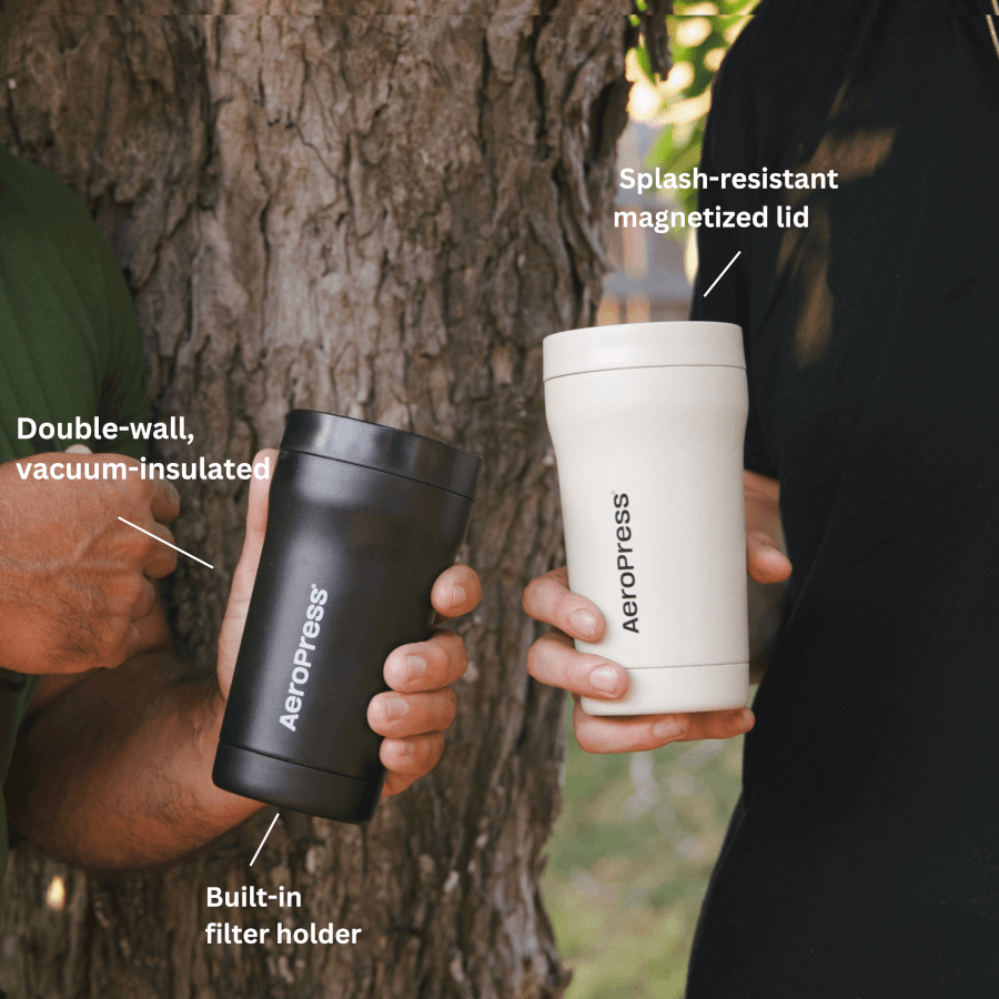 AeroPress Travel Coffee Tumbler - Stainless Steel - Coffee Drinkware for Home and Travel